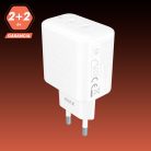 AVAX CH602W SPEEDY+ 45W GaN gyors töltő adapter 2x USB-C (PD3.0), fehér