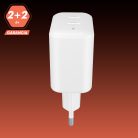 AVAX CH602W SPEEDY+ 45W GaN gyors töltő adapter 2x USB-C (PD3.0), fehér