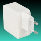 AVAX CH632W FIVEY+ 45W GaN Hálózati Gyorstöltő adapter USB-C (PD)+USB A (QC), fehér