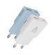AVAX CH6411 30W GaN USB-C és USB-A gyorstöltő Duo csomag, fehér+világoskék
