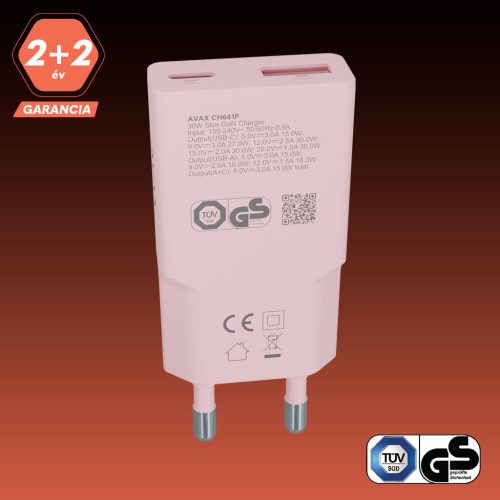30W USB-C töltő, gyorstöltő adapter, GaN töltő, USB PD 3.0 töltő, QC3.0 töltő, telefon töltő, laptop töltő, kompakt hálózati töltő, hordozható töltő, gyors töltő utazáshoz