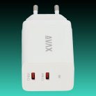 AVAX CH901W PRIME 67W GaN USB-C töltőadapter, gyorstöltő (PD), fehér