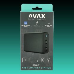   AVAX DC637 DESKY+ 200W GaN Asztali gyorstöltő USB-C adapter, 4xUSB-C (PD 3.0)
