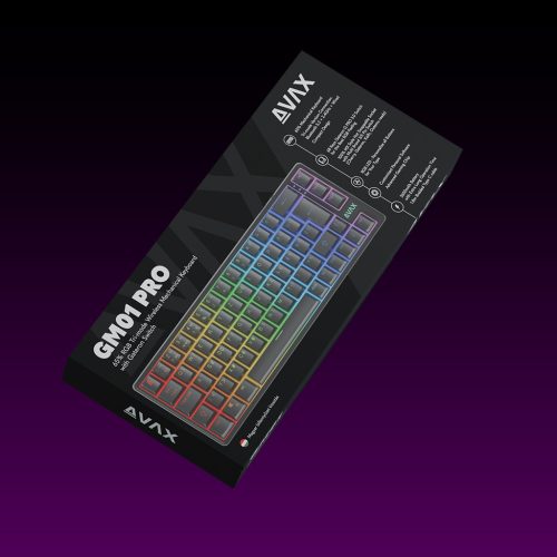 AVAX GM01 PRO 65% RGB tri-mode mechanikus billentyűzet Gateron sárga switch, Magyar kiosztás