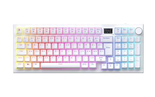AVAX GM03 PRO Fehér 98% Gasket RGB tri-mode mechanikus billentyűzet Gateron piros switch, Magyar
