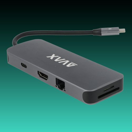 AVAX HB612 CONNECT+ 8in1 Multi HUB 2xUSB 3.0, TypeC, HDMI(4K/60Hz), RJ45, TF/SD, PD 100W