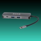 AVAX HB612 CONNECT+ 8in1 Multi HUB 2xUSB 3.0, USB-C, HDMI(4K/60Hz), RJ45, TF/SD, PD 100W