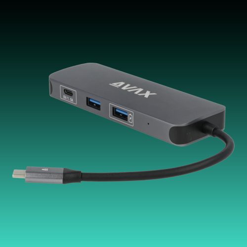AVAX HB612 CONNECT+ 8in1 Multi HUB 2xUSB 3.0, TypeC, HDMI(4K/60Hz), RJ45, TF/SD, PD 100W