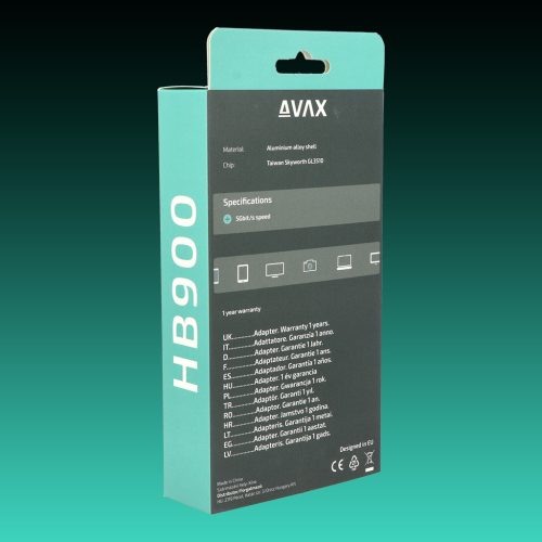 AVAX HB900 PRIME USB 3.0-4xUSB 3.0 HUB+CF töltés