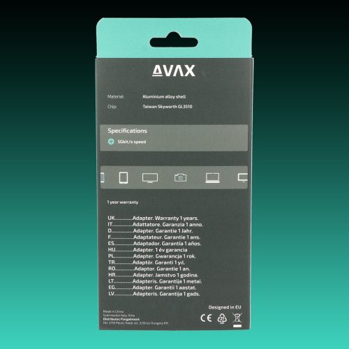 AVAX HB900 PRIME USB 3.0-4xUSB 3.0 HUB+CF töltés
