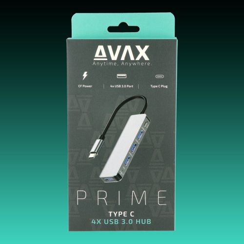 AVAX HB901 PRIME Type C-4xUSB 3.0 HUB+CF töltés