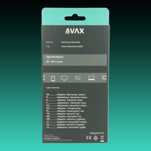 AVAX HB901 PRIME Type C-4xUSB 3.0 HUB+CF töltés