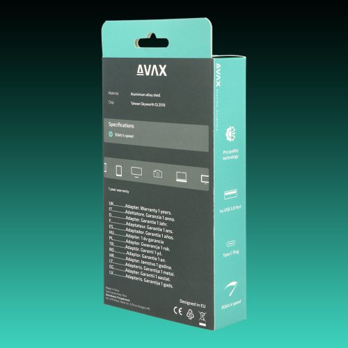AVAX HB901 PRIME Type C-4xUSB 3.0 HUB+CF töltés