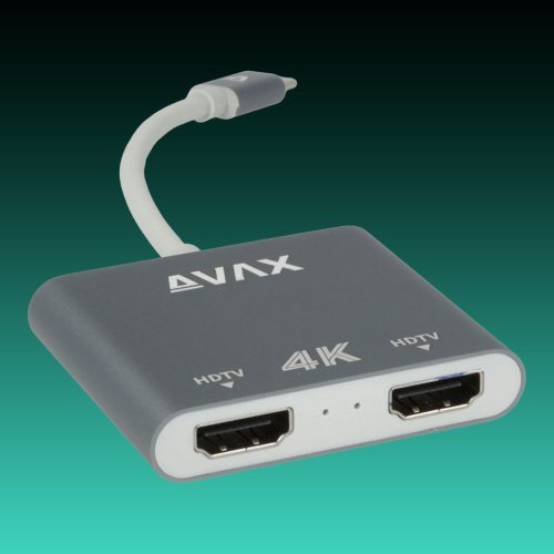 AVAX HB902 PRIME Type C 3.2-2xHDMI 4K60Hz DUAL monitor adapter
