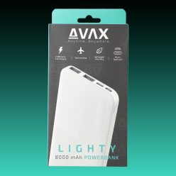 AVAX PB-103W LIGHTY 8.000mAh Type C powerbank,fehér