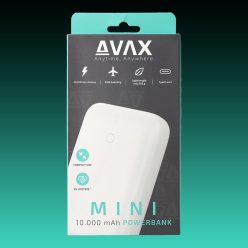   AVAX PB-105W MINI PD/Type C 20W 10.000mAh gyorstöltő powerbank,fehér