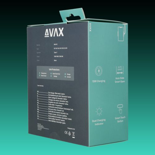 AVAX WH601 Freely+ Vezeték nélküli szellőzőrácsra és szélvédőre rögzíthető autós töltő, 15W